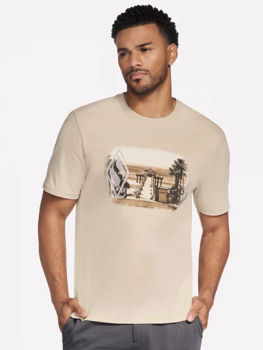 Foto van product Skechers Hometown short Sleeve shirt CM Natuurlijk, Maat Small