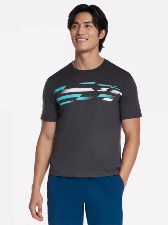 Foto van product Skechers Matrix T-shirt CM Zwart / Houtskool, Maat Small