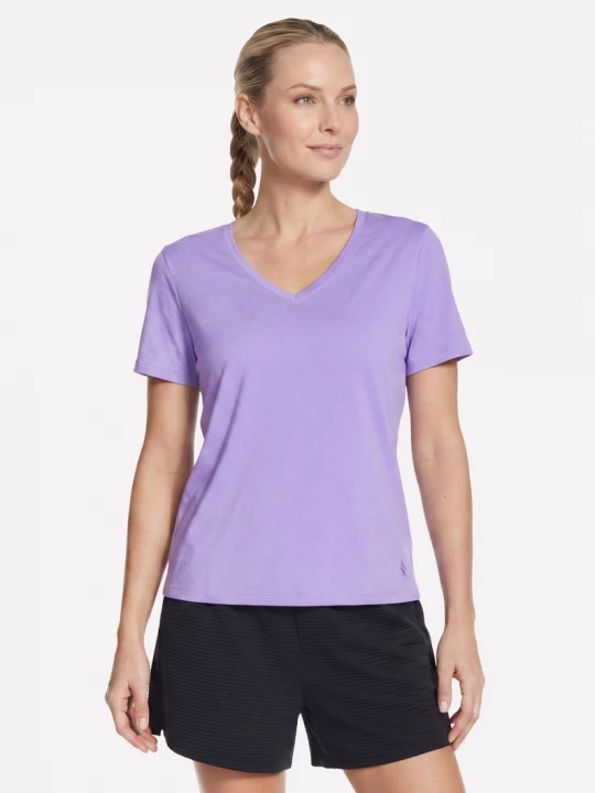 Foto van product Skechers Pima V-Neck T-shirt CM Purper / Koraal