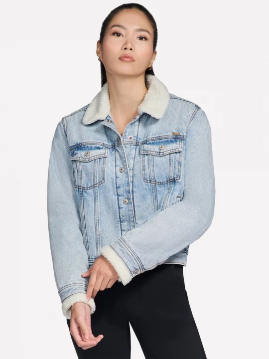 Foto van product Skechers Sherpa Denim jack CM Denim / Taupe niebieski
