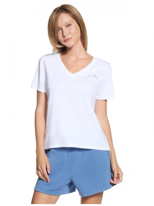 Foto van product SKECHERS Shirt 'Skechers Signature V-Neck Tee' wit