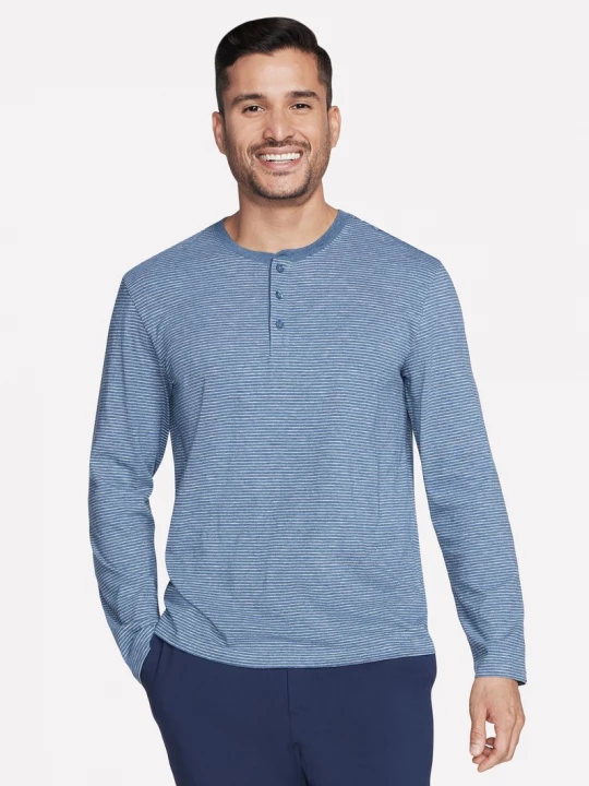 Foto van product Skechers Skech Jersey Henley CM Denim, Maat Small