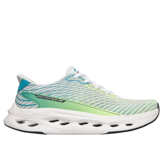 Foto van product Skechers Slip-ins: Max Cushioning Glide-Step - Sapphire Sneaker CM Wit / Groente, Vegan, Mag in de wasmachine