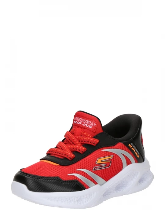 Foto van product SKECHERS Sneakers 'METEOR-LIGHTS-BRISK' zilvergrijs / oranje / rood / zwart