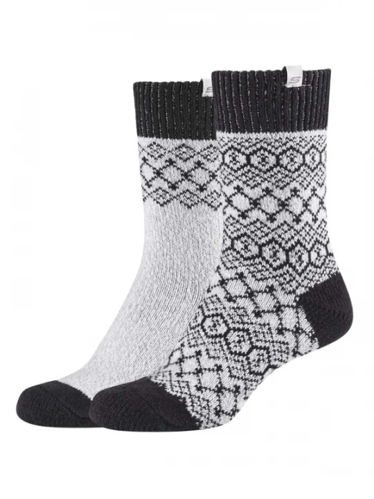 Foto van product SKECHERS Sokken 'Skechers Casual Cozy Jacquard 2PPK Socks' grijs