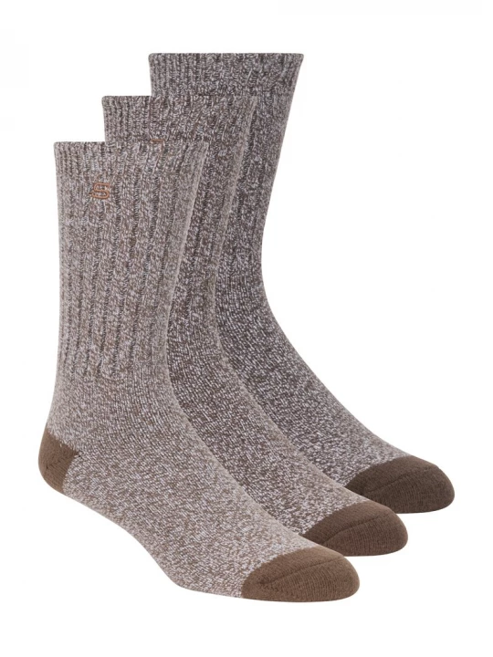 Foto van product Skechers Super Soft Laars Crewsokken - 3 Pack CM Bruin, Maat Large