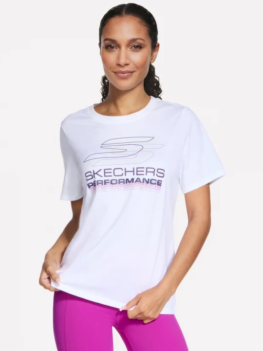Foto van product Skechers Velocity T-shirt CM Wit / Lavendel / Roze
