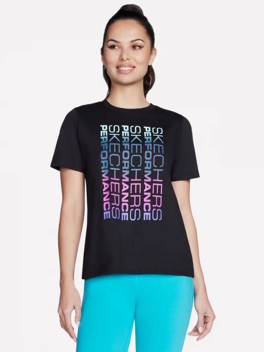 Foto van product Skechers Vibrant Glow short Sleeve T-shirt CM Zwart