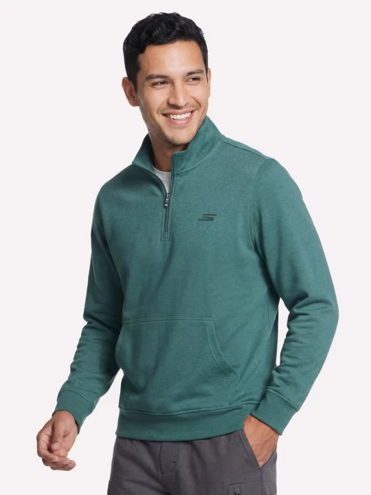 Foto van product Skechers Weekend Easy 1 / 4 Zip CM Sshirtn / Olijf, Maat Small
