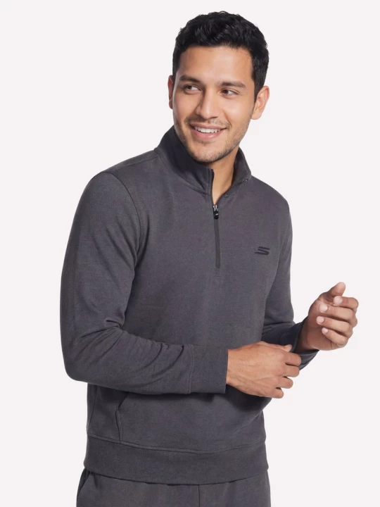 Foto van product Skechers Weekend Easy 1 / 4 Zip CM Zwart / Houtskool, Maat Small