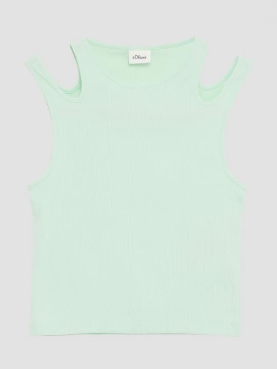 Foto van product Slanke tank top met uitgesneden details s.Oliver turkooizen