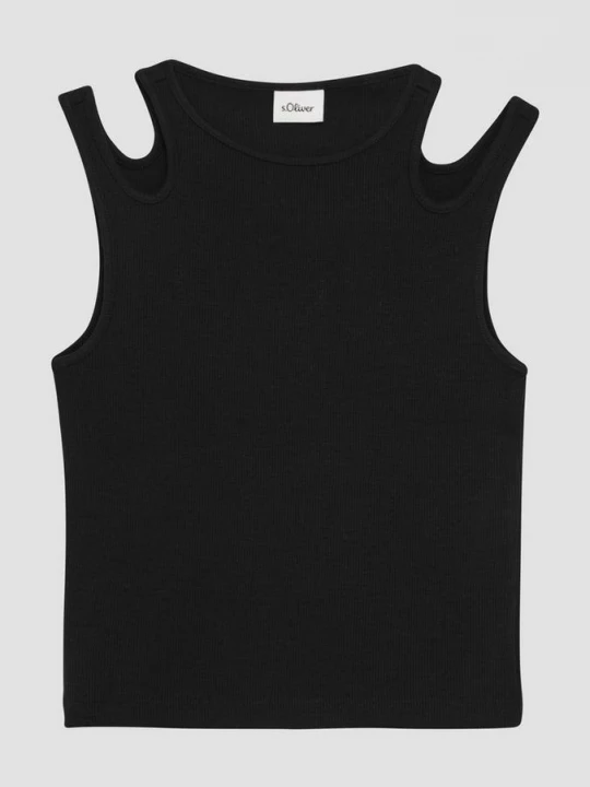 Foto van product Slanke tank top met uitgesneden details s.Oliver zwart
