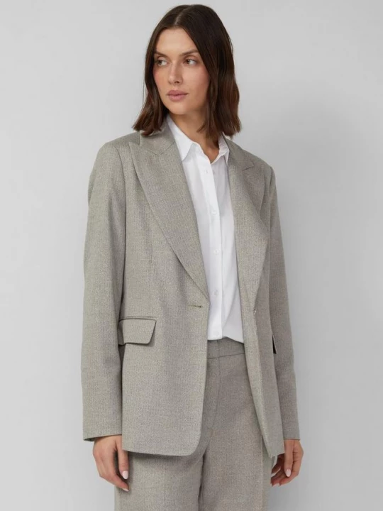 Foto van product Slim fit blazer met visgraatmotief en details van glittergaren s.Oliver grijs