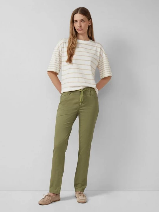 Foto van product Slim fit broek van katoensateen s.Oliver olijfgroen