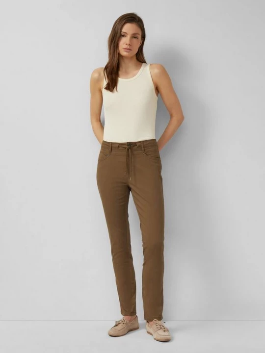 Foto van product Slim fit-broek van katoensatijn s.Oliver bruin