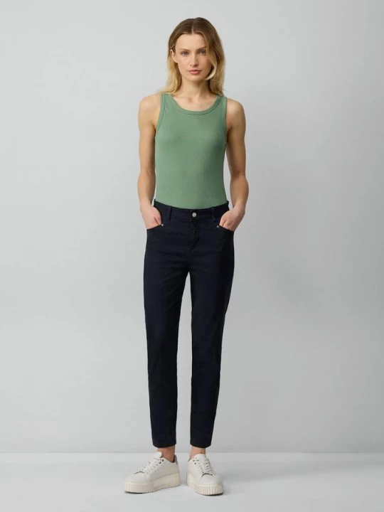 Foto van product Slim fit enkelbroek van katoensateen s.Oliver blauw