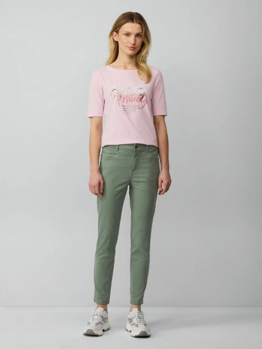 Foto van product Slim fit enkelbroek van katoensateen s.Oliver groen