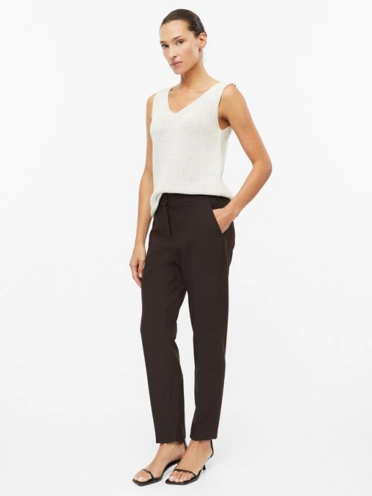Foto van product Slim fit enkellange broek met taps toelopende pijpen en elastisch inzetstuk s.Oliver bruin