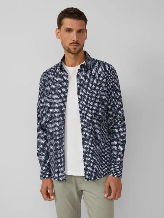 Foto van product Slim fit: gedessineerd overhemd van stretchkatoen s.Oliver blauw