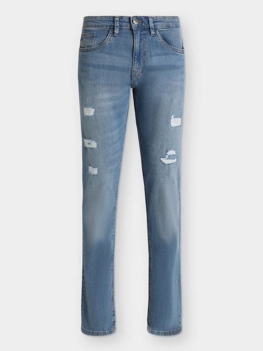 Foto van product Slim fit jeans INDICODE lichtblauw denim