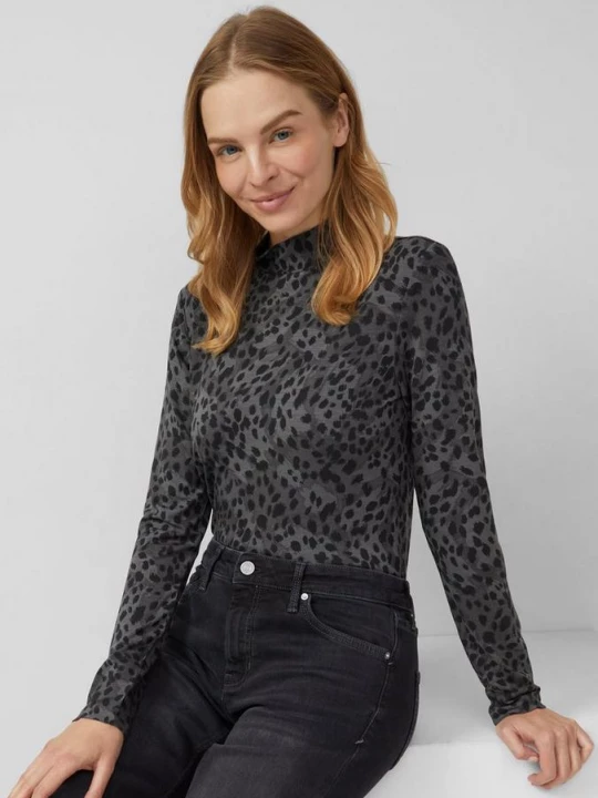 Foto van product Slim fit jersey overhemd met opstaande kraag s.Oliver grijs