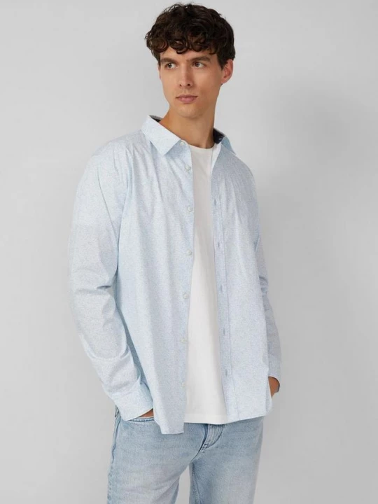 Foto van product Slim fit: katoenen overhemd met all-over print s.Oliver blauw