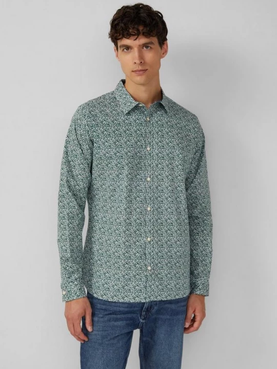 Foto van product Slim fit: katoenen overhemd met all-over print s.Oliver groen