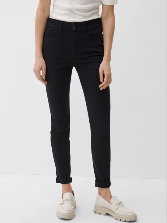 Foto van product Slim fit: katoenen satijnen broek s.Oliver blauw