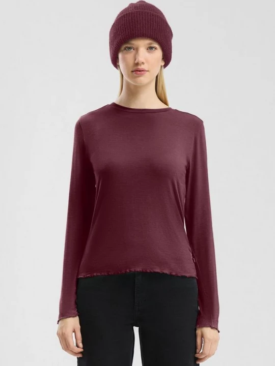 Foto van product Slim-fit lange mouw van stretchviscose QS rood