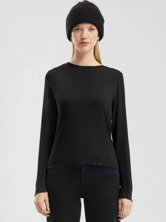 Foto van product Slim-fit lange mouw van stretchviscose QS zwart
