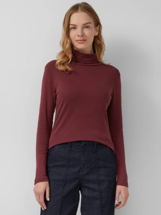 Foto van product Slim fit longsleeve met col s.Oliver rood