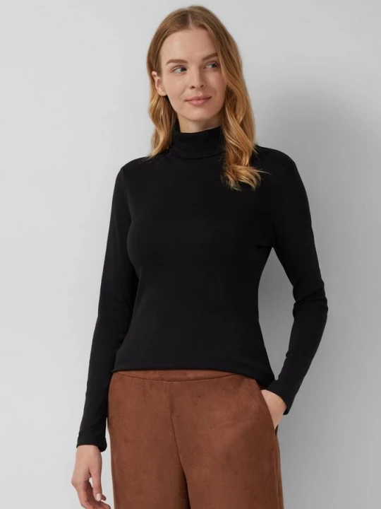 Foto van product Slim fit longsleeve met col s.Oliver zwart