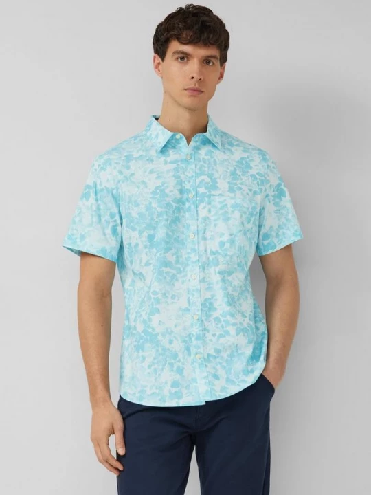 Foto van product Slim fit: shirt met korte mouwen, all-over print en borstzakje s.Oliver