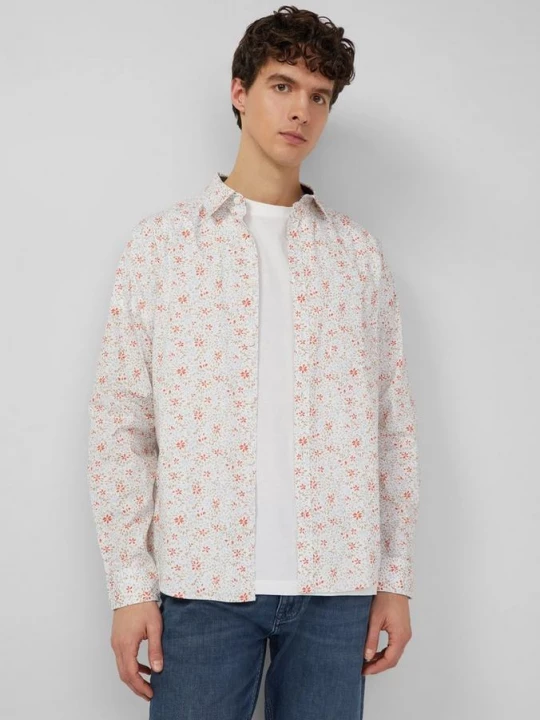 Foto van product Slim fit: shirt met lange mouwen, all-over print en Kent-kraag s.Oliver