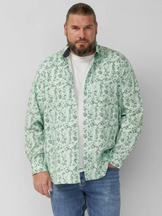 Foto van product Slim fit: shirt met lange mouwen, all-over print en Kent-kraag s.Oliver