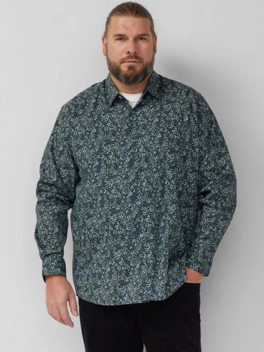 Foto van product Slim fit: shirt met lange mouwen, all-over print en Kent-kraag s.Oliver