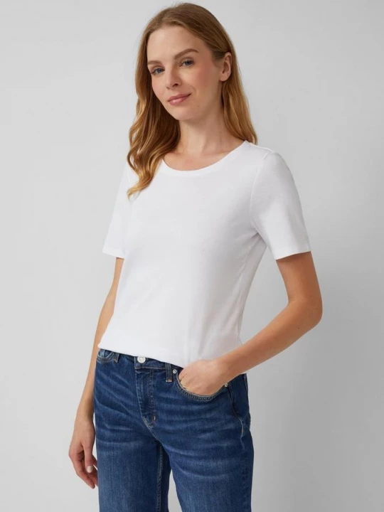 Foto van product Slim fit T-shirt van interlock jersey s.Oliver wit
