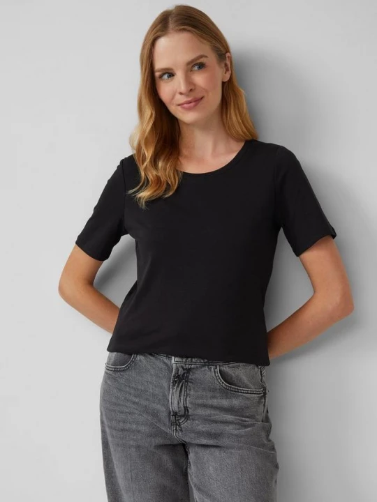 Foto van product Slim fit T-shirt van interlock jersey s.Oliver zwart