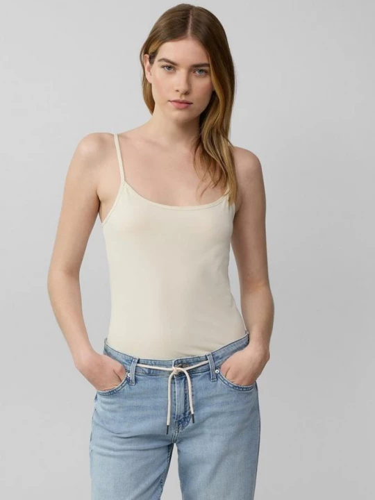 Foto van product Slim-fit top van katoenmix met verstelbare spaghettibandjes s.Oliver crème