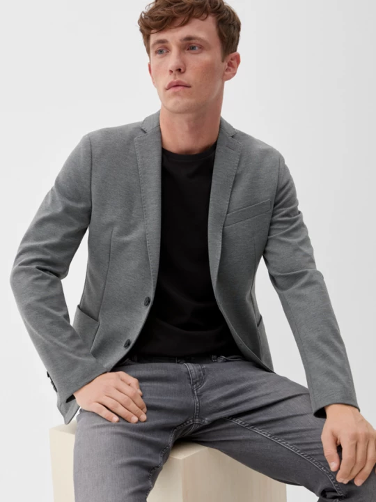 Foto van product Slim fit: trainingspak jasje s.Oliver grijs