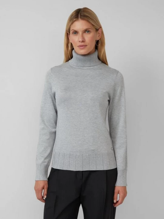 Foto van product Slim-fit trui met ajour details s.Oliver grijs