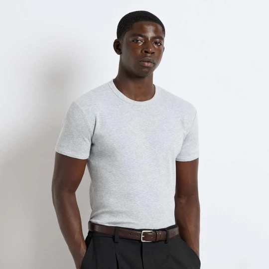 Foto van product Slim Rib T-Shirt Burocs grijs