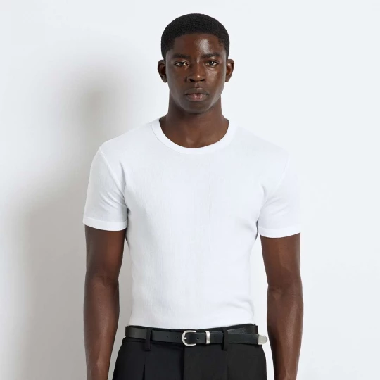 Foto van product Slim Rib T-Shirt Burocs wit