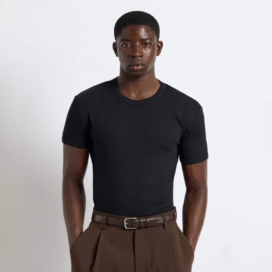 Foto van product Slim Rib T-Shirt Burocs zwart