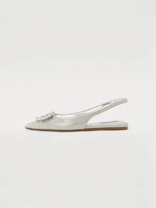 Foto van product Slingback ballerina´s Steve Madden zilverkleurig