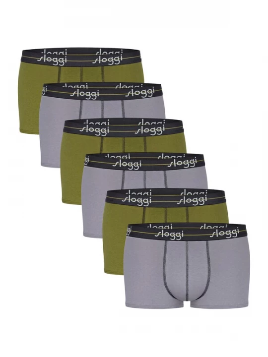 Foto van product SLOGGI Boxershorts grijs / olijfgroen