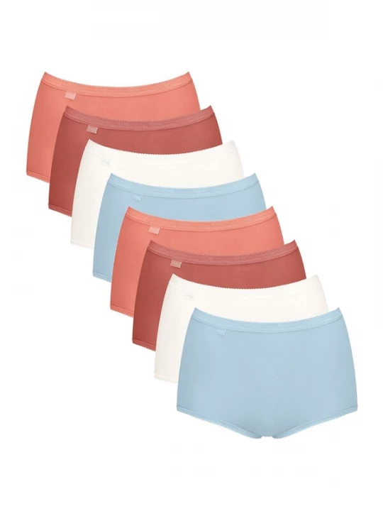 Foto van product SLOGGI Slip 'Basic+' lichtblauw / mandarijn / merlot / wit