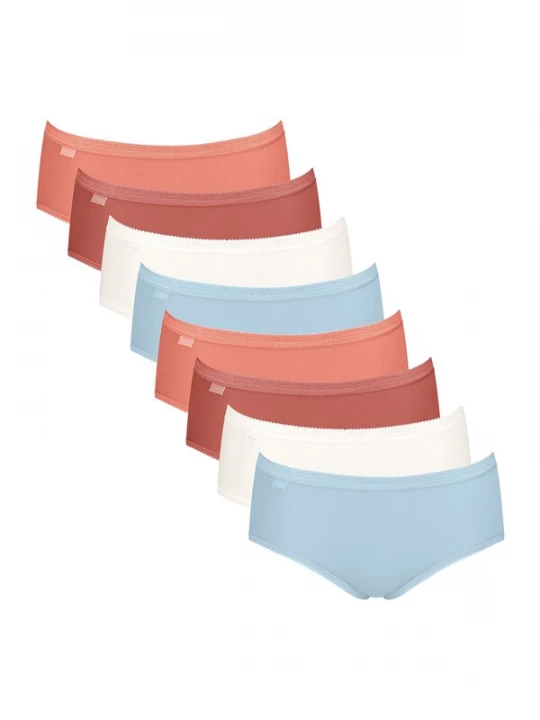 Foto van product SLOGGI Slip 'Basic+' lichtblauw / oranje / merlot / wit