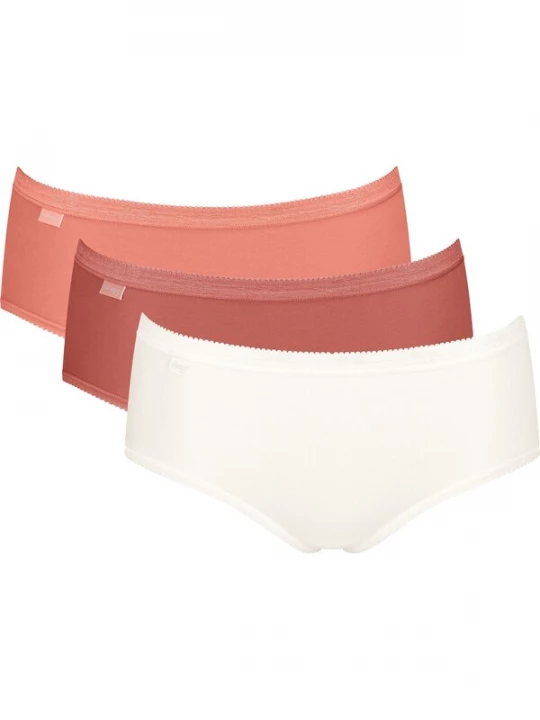 Foto van product SLOGGI Slip 'Basic+ Midi' kersrood / watermeloen rood / wit