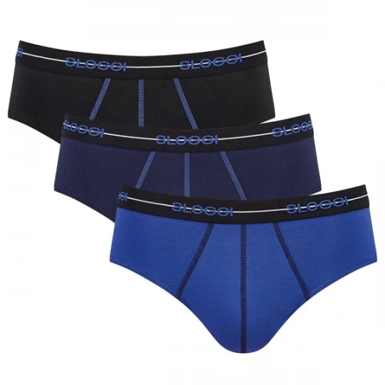 Foto van product SLOGGI Slip blauw / zwart / wit